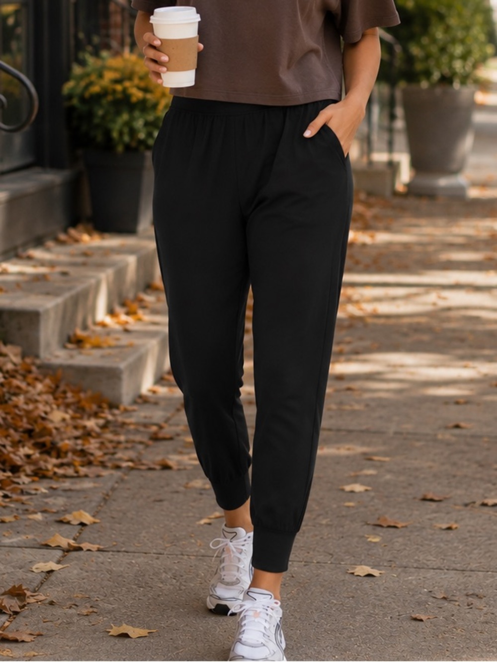 Old Navy Active Powersoft High Rise Go-Dry Jogger Pants Black Women’s M